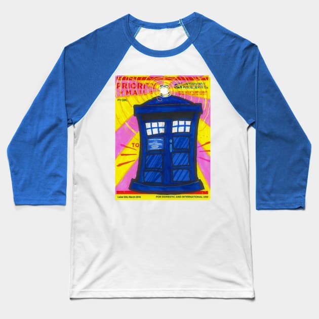 Squishy Police Box slap Baseball T-Shirt by Phosfate